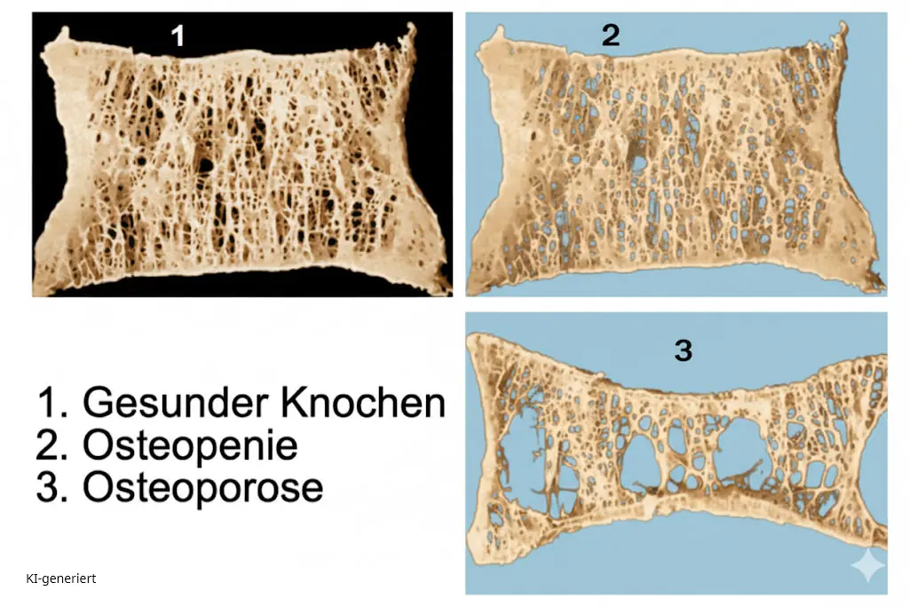 Osteopenie Vorstufe von Osteoporose im Knochenschnittbild