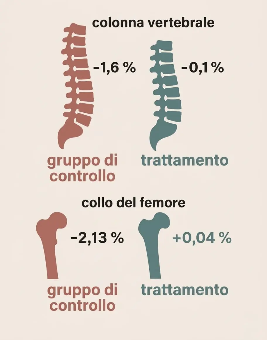 Riduzione della densità minerale ossea nell’osteoporosi